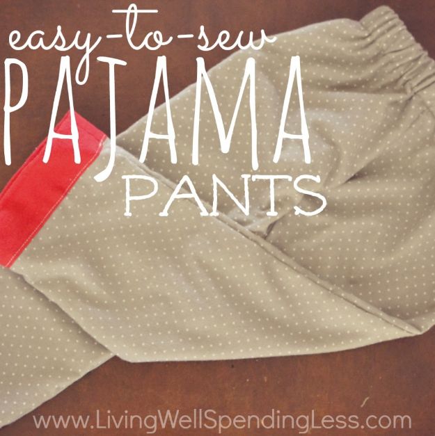 DIY Nightgowns and Sleepwear - Easy to Sew Pajama Pants - Easy Sewing Projects for Cute Nightshirts, Tshirts, Gowns and Pajamas - Free Patterns and Step by Step Tutorials #womensclothing #sleepwear #diyclothes #sewing 