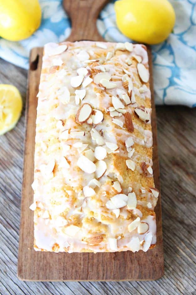 Breakfast Breads - Lemon Almond Bread - Homemade Breakfast Bread Recipes - Healthy Fruit, Nut, Banana and Vegetable Recipe Ideas - Best Brunch Dishes 