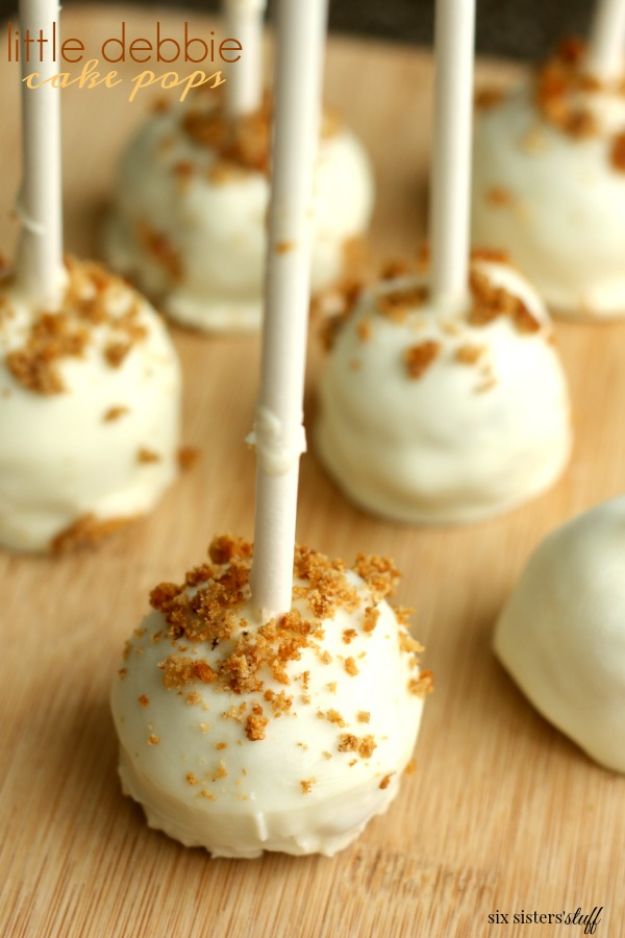 Cake Pop Recipes and Ideas - Little Debbie Cake Pops - How to Make Cake Pops - Easy Recipe for Chocolate, Funfetti Birthday, Oreo, Red Velvet - Wedding and Christmas DIY #cake #recipes 