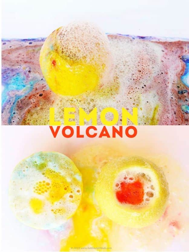 Easy Crafts for Kids - Make A Lemon Volcano - Quick DIY Ideas for Children - Boys and Girls Love These Cool Craft Projects - Indoor and Outdoor Fun at Home - Cheap Playtime Activities #kidscrafts