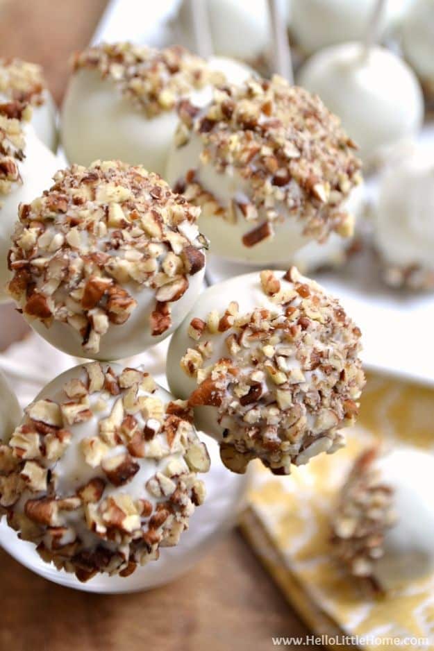 Cake Pop Recipes and Ideas - Pecan Pumpkin Spice Cake Pops - How to Make Cake Pops - Easy Recipe for Chocolate, Funfetti Birthday, Oreo, Red Velvet - Wedding and Christmas DIY #cake #recipes 