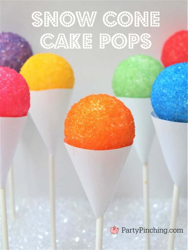 Cake Pop Recipes and Ideas - Snow Cone Cake Pops - How to Make Cake Pops - Easy Recipe for Chocolate, Funfetti Birthday, Oreo, Red Velvet - Wedding and Christmas DIY #cake #recipes 