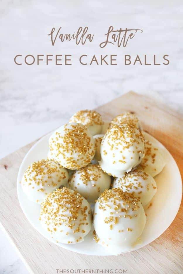Cake Pop Recipes and Ideas - Vanilla Latte Coffee Cake Balls - How to Make Cake Pops - Easy Recipe for Chocolate, Funfetti Birthday, Oreo, Red Velvet - Wedding and Christmas DIY #cake #recipes 