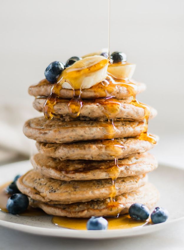 Vegan Recipes - Vegan Chia Seed Pancakes - Easy, Healthy Plant Based Foods - Gluten Free Breakfast, Lunch and Dessert - Keto Diet for Beginners  #vegan #veganrecipes
