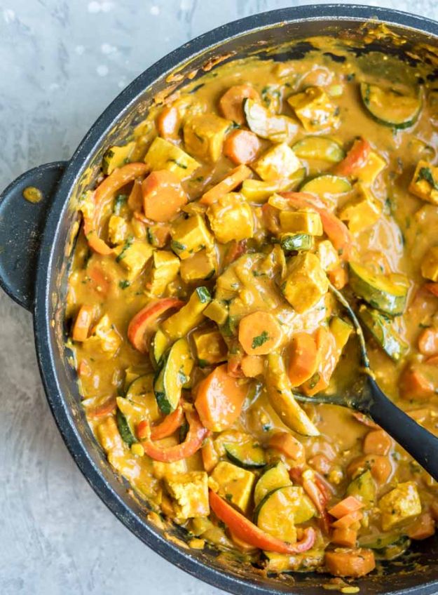 Vegan Recipes - Vegan Panang Curry With Tofu - Easy, Healthy Plant Based Foods - Gluten Free Breakfast, Lunch and Dessert - Keto Diet for Beginners  #vegan #veganrecipes