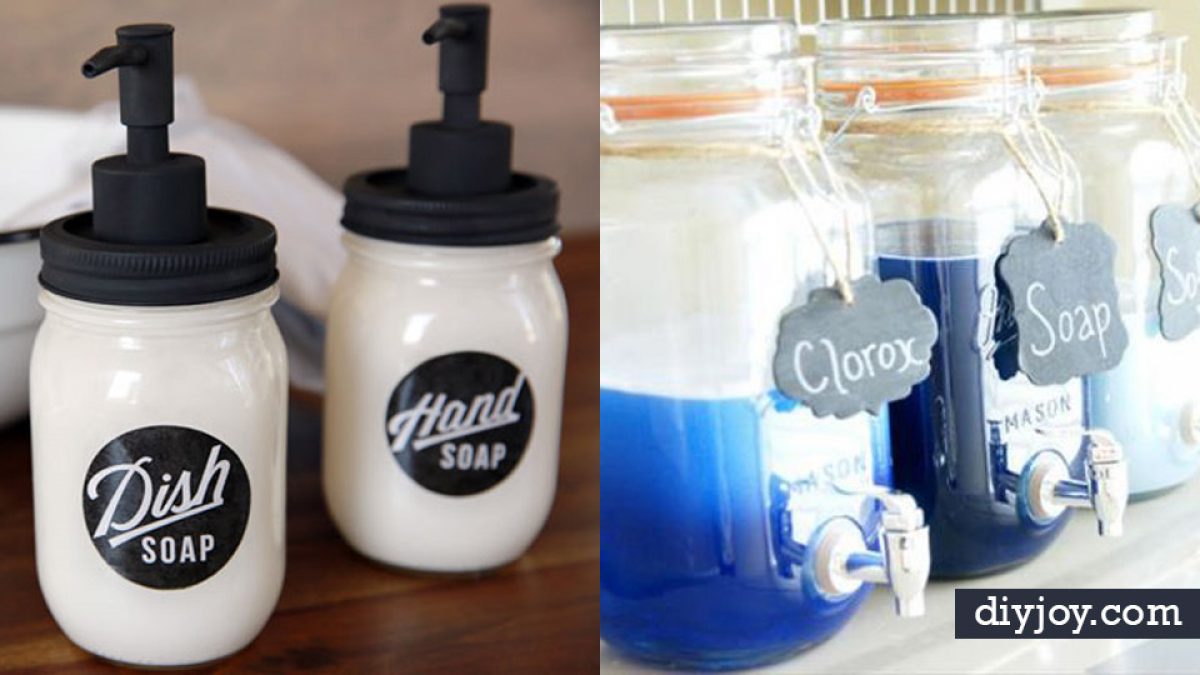 Mason Jar Laundry Soap Containers With DIY Chalkboard Tags  Laundry soap  container, Chalkboard tags, Laundry soap dispenser