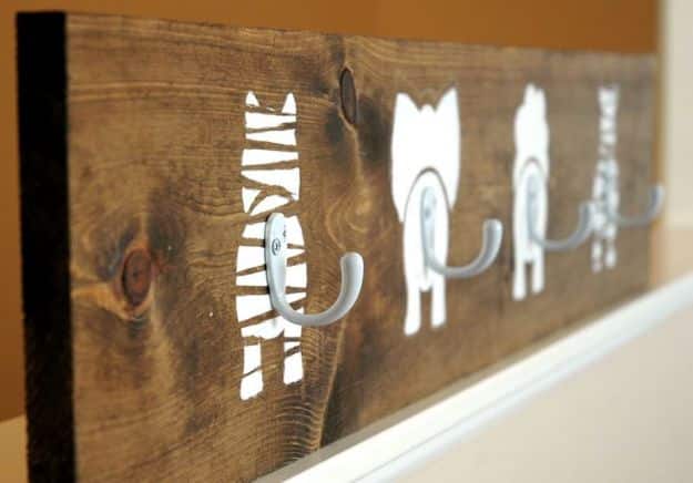 DIY Nursery Decor Ideas for Boys - Animal Bums Coat Hook - Cute Blue Room Decorations for Baby Boy- Crib Bedding, Changing Table, Organization Idea, Furniture and Easy Wall Art