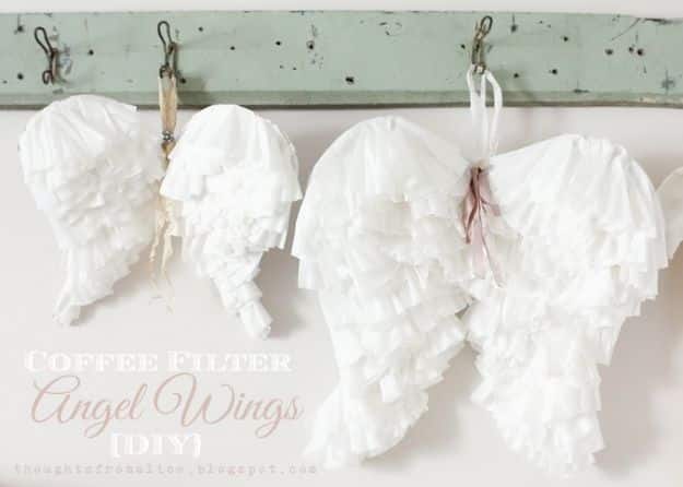 DIY Nursery Decor Ideas for Girls - Coffee Filter Angel Wings - Cute Pink Room Decorations for Baby Girl - Crib Bedding, Changing Table, Organization Idea, Furniture and Easy Wall Art