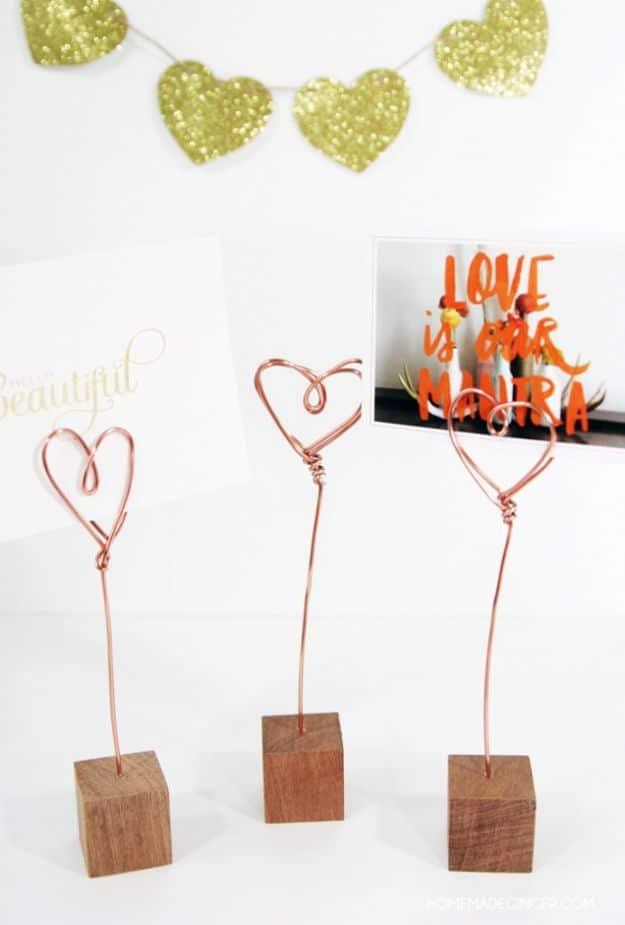 Fun DIYs and Craft Ideas for Adults - Copper Wire Photo Holders - Cool Room Decor Ideas -Easy Crafts and Gift Ideas , Cool Projects That Are Fun to Make - Crafts Idea for Men and Women 