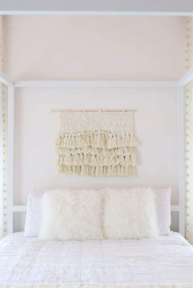 DIY Bedroom Decor Ideas - DIY Fiber Art - Easy Room Decor Projects for The Home - Cheap Farmhouse Crafts, Wall Art Idea, Bed and Bedding, Furniture