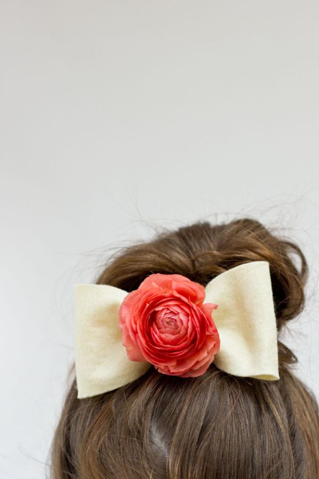 Fun DIY Ideas for Adults - DIY Fresh Flower Hair Bows - Easy Crafts and Gift Ideas , Cool Projects That Are Fun to Make - Crafts Idea for Men and Women 