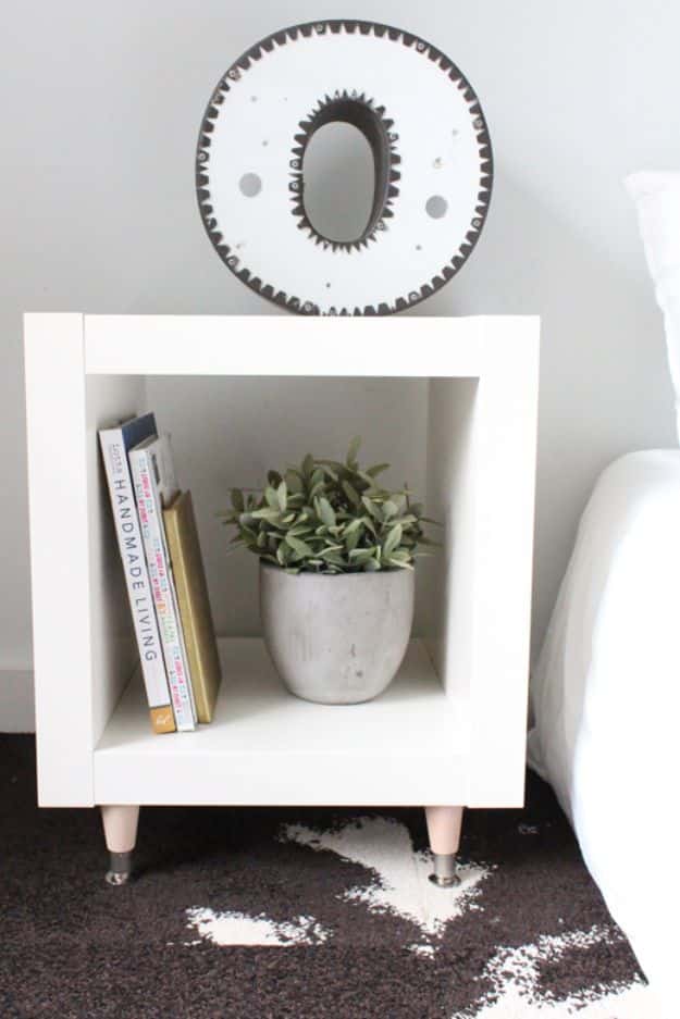 DIY Bedroom Decor Ideas - DIY IKEA Hack Side Table - Easy Room Decor Projects for The Home - Cheap Farmhouse Crafts, Wall Art Idea, Bed and Bedding, Furniture