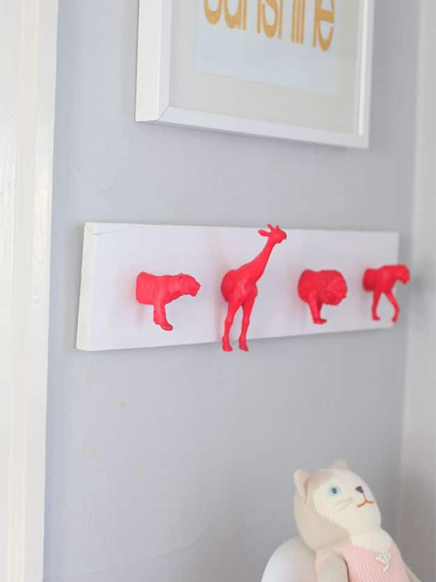 DIY Nursery Decor Ideas for Girls - DIY Neon Nursery Wall Hooks - Cute Pink Room Decorations for Baby Girl - Crib Bedding, Changing Table, Organization Idea, Furniture and Easy Wall Art