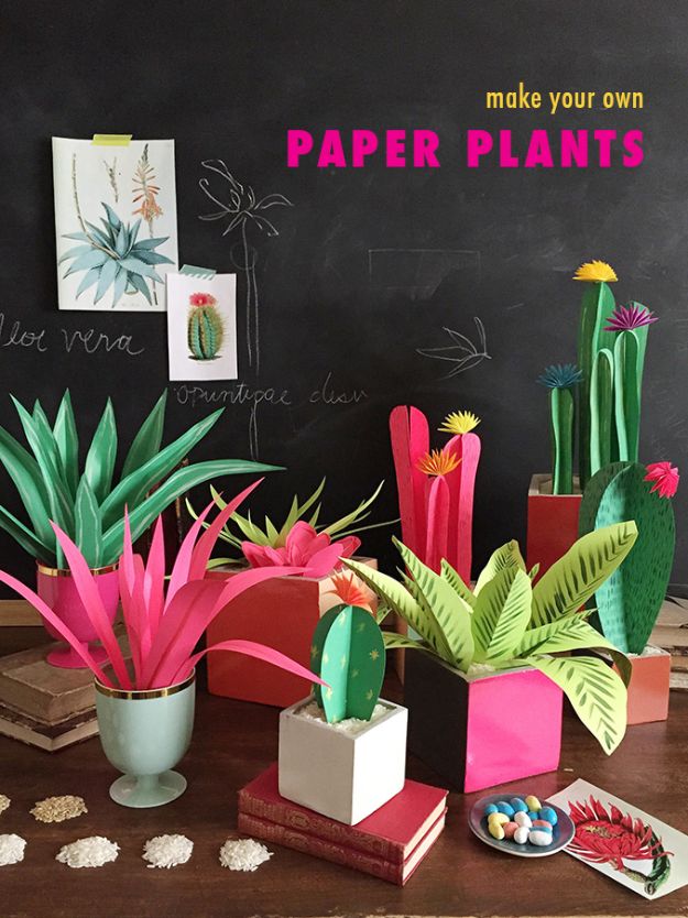 Fun DIY Ideas for Adults - DIY Paper Plants - Easy Crafts and Gift Ideas , Cool Projects That Are Fun to Make - Crafts Idea for Men and Women 