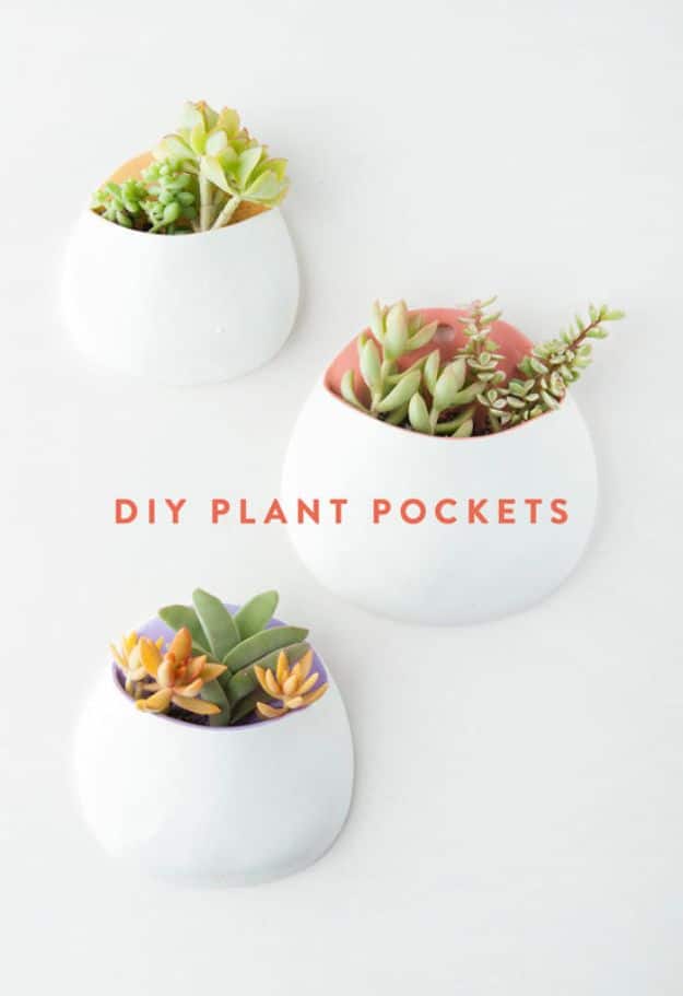 DIY Bedroom Decor Ideas - DIY Plant Pockets - Easy Room Decor Projects for The Home - Cheap Farmhouse Crafts, Wall Art Idea, Bed and Bedding, Furniture