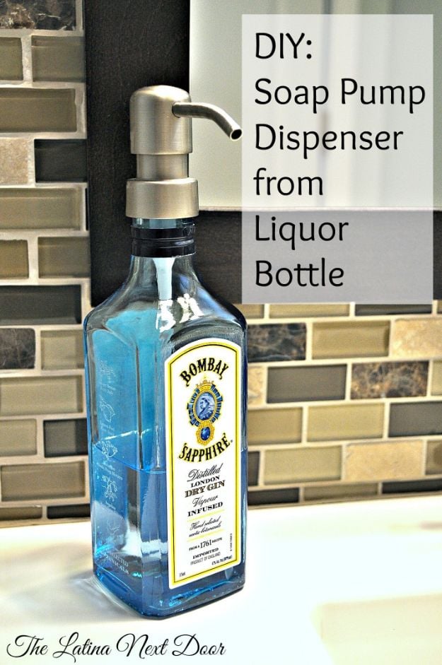 Upcycle an old bottle to make a dish soap dispenser. - The V Spot