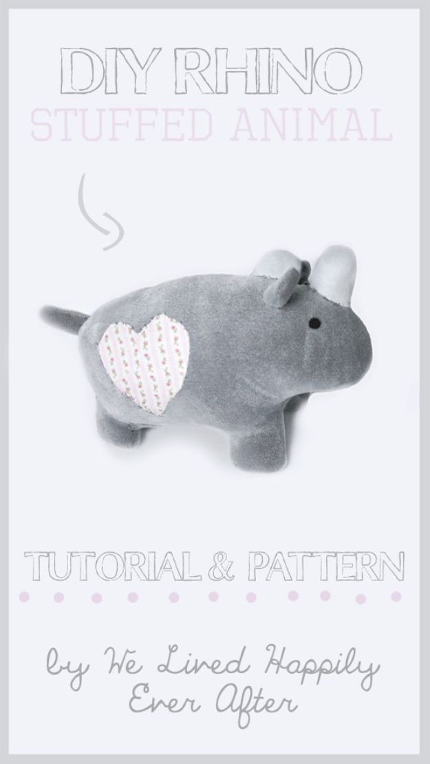 DIY Nursery Decor Ideas for Boys - DIY Stuffed Animal Rhino - Cute Blue Room Decorations for Baby Boy- Crib Bedding, Changing Table, Organization Idea, Furniture and Easy Wall Art