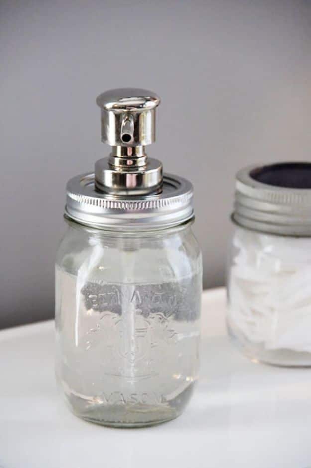 DIY Soap Dispensers - DIY Stylish Soap Pump - Easy Soap Dispenser Ideas to Make for Kitchen, Bathroom - Mason Jar Idea, Cute Crafts to Make and Sell, Kids Bath Decor