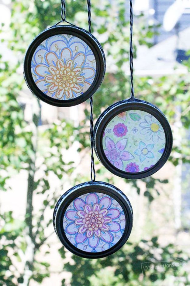 Fun DIY Ideas for Adults - Easy Sun Catchers with Coloring Pages - Easy Crafts and Gift Ideas , Cool Projects That Are Fun to Make - Crafts Idea for Men and Women 