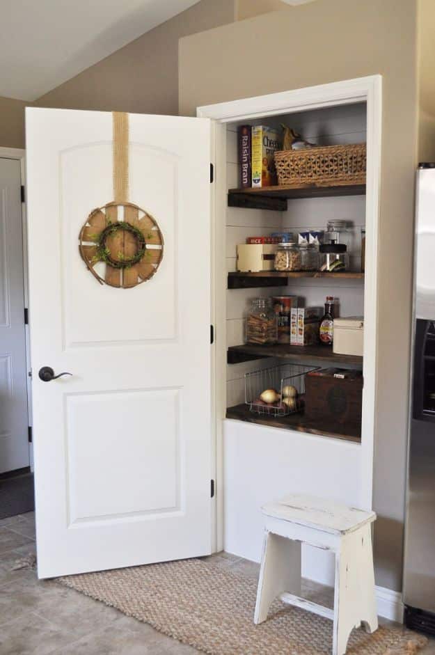 DIY Pantry Organizing Ideas - Farmhouse Pantry Makeover - Easy Organization for the Kitchen Pantry - Cheap Shelving and Storage Jars, Labels, Containers, Baskets to Organize Cans and Food, Spices