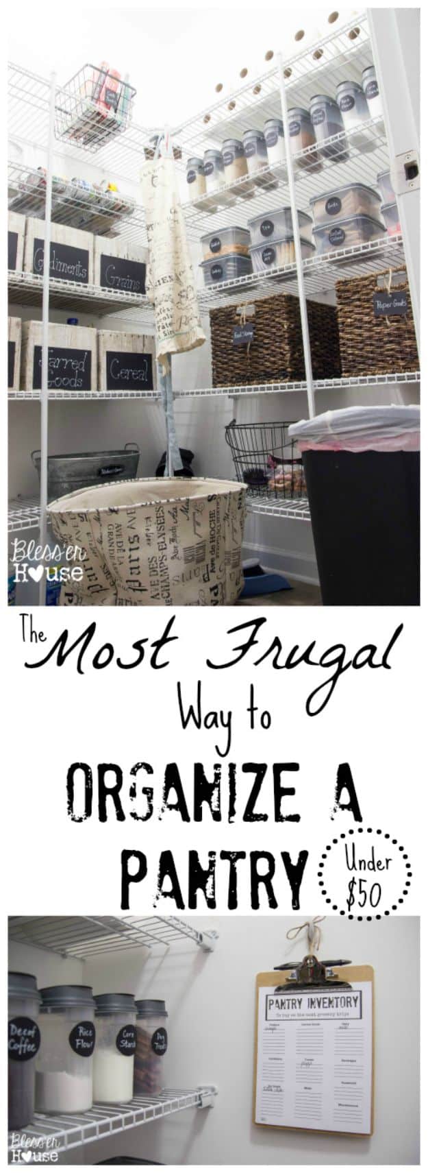 DIY Pantry Organizing Ideas - Frugal Way to Organize a Pantry - Easy Organization for the Kitchen Pantry - Cheap Shelving and Storage Jars, Labels, Containers, Baskets to Organize Cans and Food, Spices