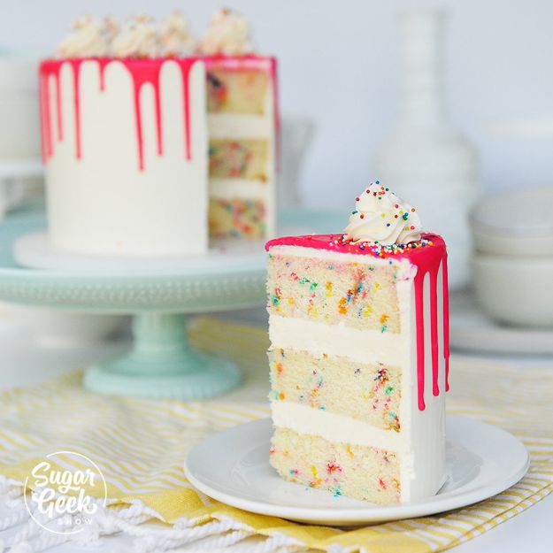 Baby Shower Cakes DIY - Funfetti Cake From Scratch - Easy Cake Recipes and Cupcakes to Make For Babies Showers - Ideas for Boys and Girls, Neutral, for Twins