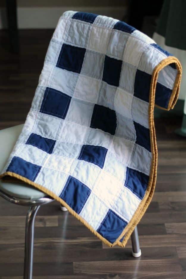 Easy Quilt Ideas for Beginners - Gingham Baby Quilt - Free Quilt Patterns and Simple Projects With Fat Quarters - How to Make Baby Blankets, Table Runners, Jelly Rolls