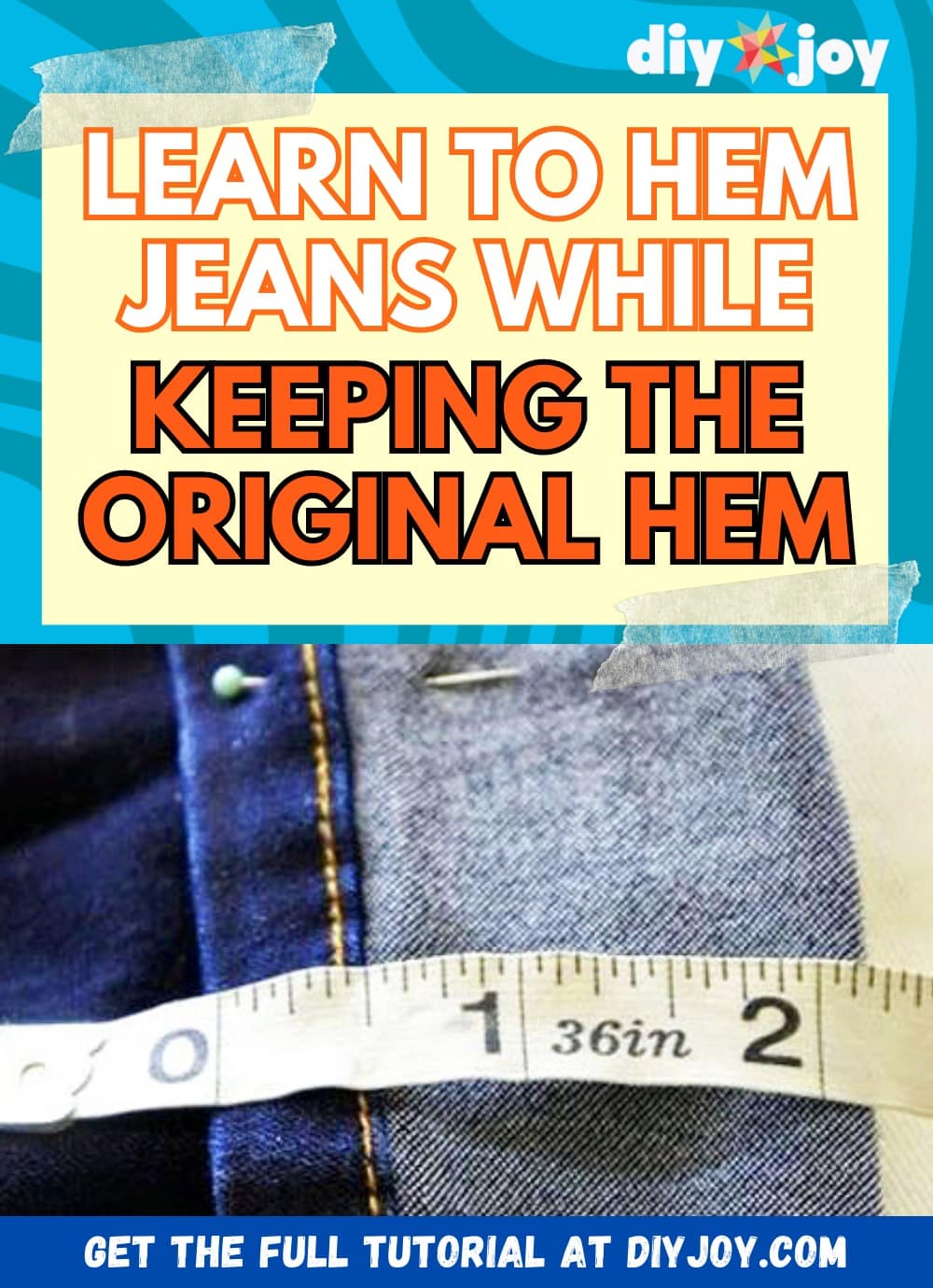 Sewing How to: Learn to Hem Jeans While Keeping The Original Hem