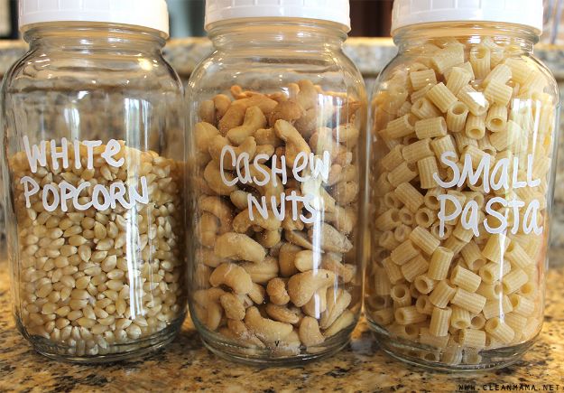 DIY Pantry Organizing Ideas - Label Jars For Pantry Storage - Easy Organization for the Kitchen Pantry - Cheap Shelving and Storage Jars, Labels, Containers, Baskets to Organize Cans and Food, Spices