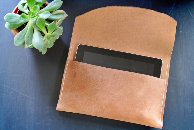 Sewing Projects to Make and Sell - Leather Tablet Case - Easy Things to Sew and Sell on Etsy and Online Shops - DIY Sewing Crafts With Free Pattern and Tutorial