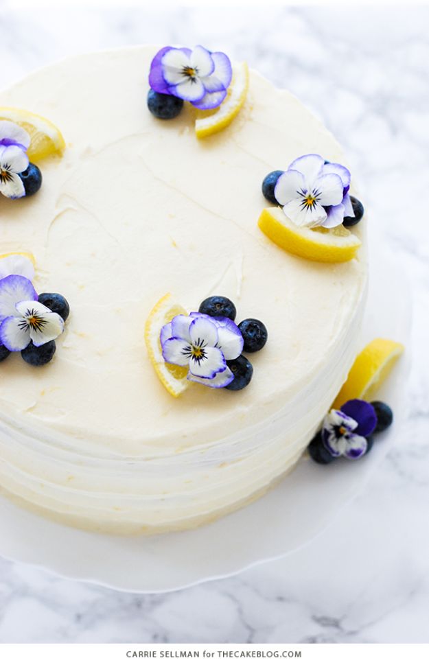 Baby Shower Cakes DIY - Lemon Blueberry Cake - Easy Cake Recipes and Cupcakes to Make For Babies Showers - Ideas for Boys and Girls, Neutral, for Twins