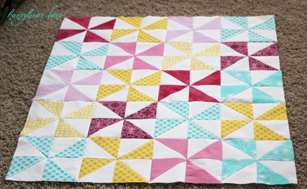 Easy Quilt Ideas for Beginners - Make A Pinwheel Quilt - Free Quilt Patterns and Simple Projects With Fat Quarters - How to Make Baby Blankets, Table Runners, Jelly Rolls