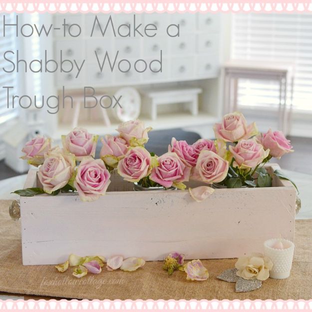 DIY Bedroom Decor Ideas - Make a Shabby Wood Trough Box - Easy Room Decor Projects for The Home - Cheap Farmhouse Crafts, Wall Art Idea, Bed and Bedding, Furniture