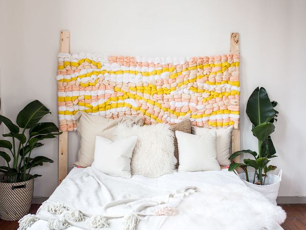 DIY Bedroom Decor Ideas - Make a Woven Headboard - Easy Room Decor Projects for The Home - Cheap Farmhouse Crafts, Wall Art Idea, Bed and Bedding, Furniture