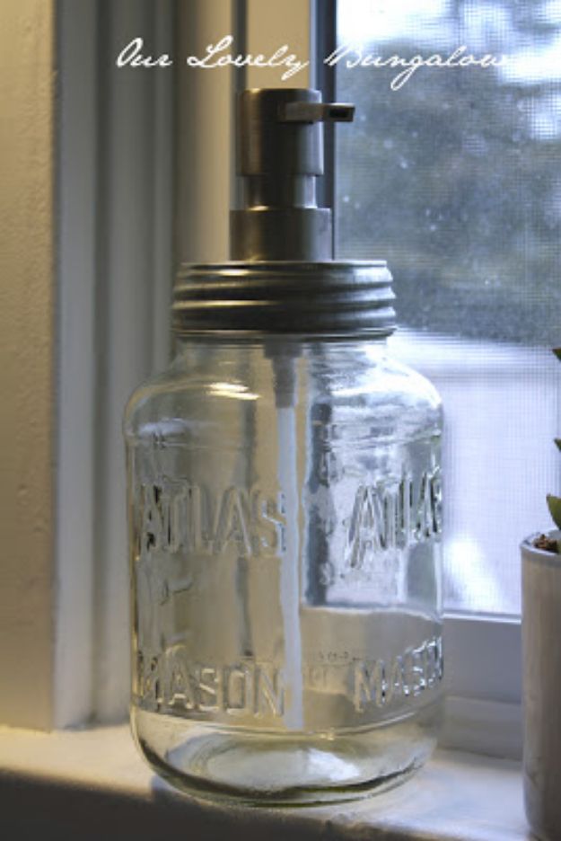 DIY Soap Dispensers - New and Improved Mason Jar Soap Dispensers - Easy Soap Dispenser Ideas to Make for Kitchen, Bathroom - Mason Jar Idea, Cute Crafts to Make and Sell, Kids Bath Decor