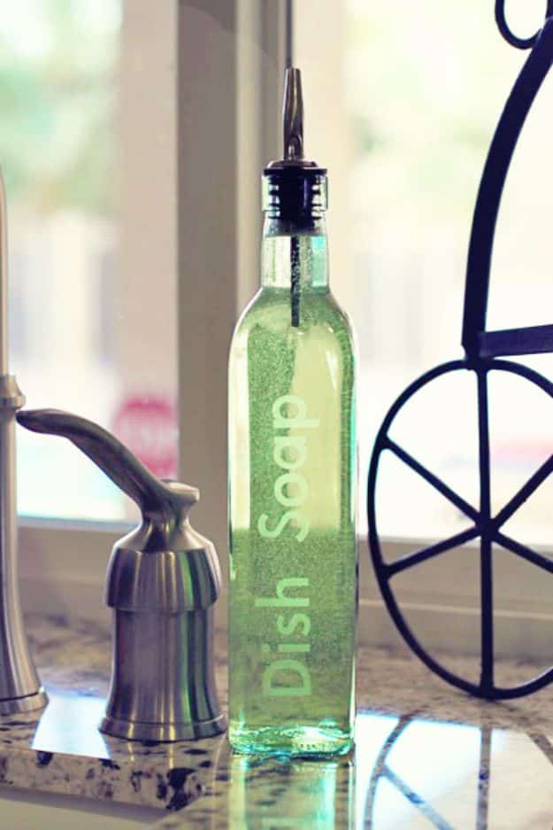 Use an Olive Oil Bottle as a Dish Soap Dispenser - What Meegan Makes