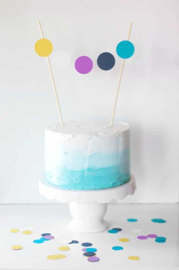 Baby Shower Cakes DIY - Ombre Baby Shower Cake - Easy Cake Recipes and Cupcakes to Make For Babies Showers - Ideas for Boys and Girls, Neutral, for Twins