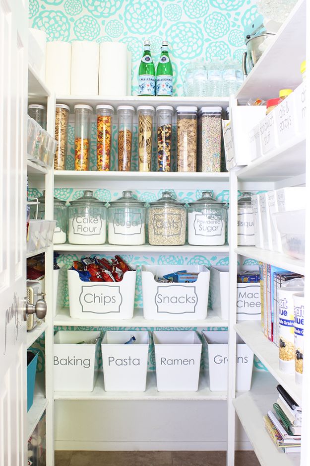 DIY Pantry Organizing Ideas - Organize Your Pantry in 5 Easy Steps - Easy Organization for the Kitchen Pantry - Cheap Shelving and Storage Jars, Labels, Containers, Baskets to Organize Cans and Food, Spices