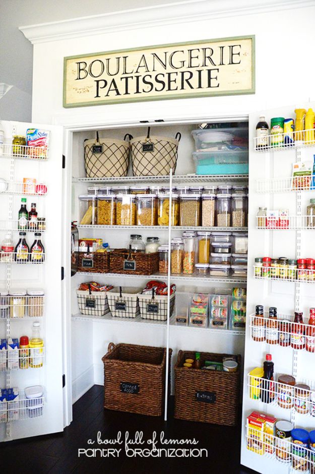 DIY Pantry Organizing Ideas - Pantry Organization Made Easy - Easy Organization for the Kitchen Pantry - Cheap Shelving and Storage Jars, Labels, Containers, Baskets to Organize Cans and Food, Spices