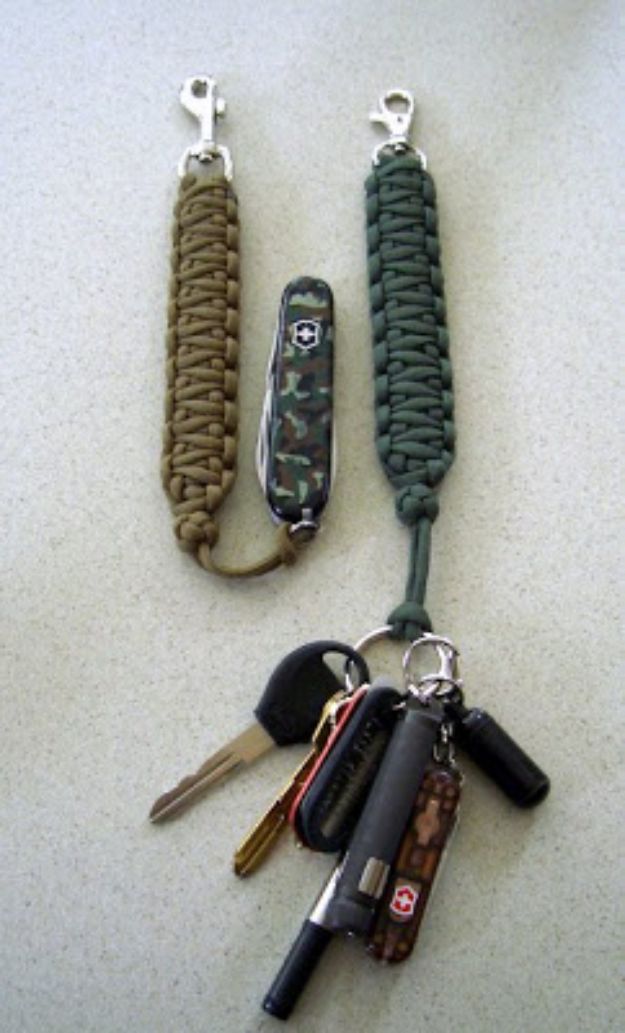 DIY Gifts for Him - Paracord Lanyard - Homemade Gift Ideas for Guys - DYI Christmas Gift for Dad, Boyfriend, Husband Brother - Easy and Cheap Handmade Presents Birthday #diy #gifts #diygifts #mensgifts