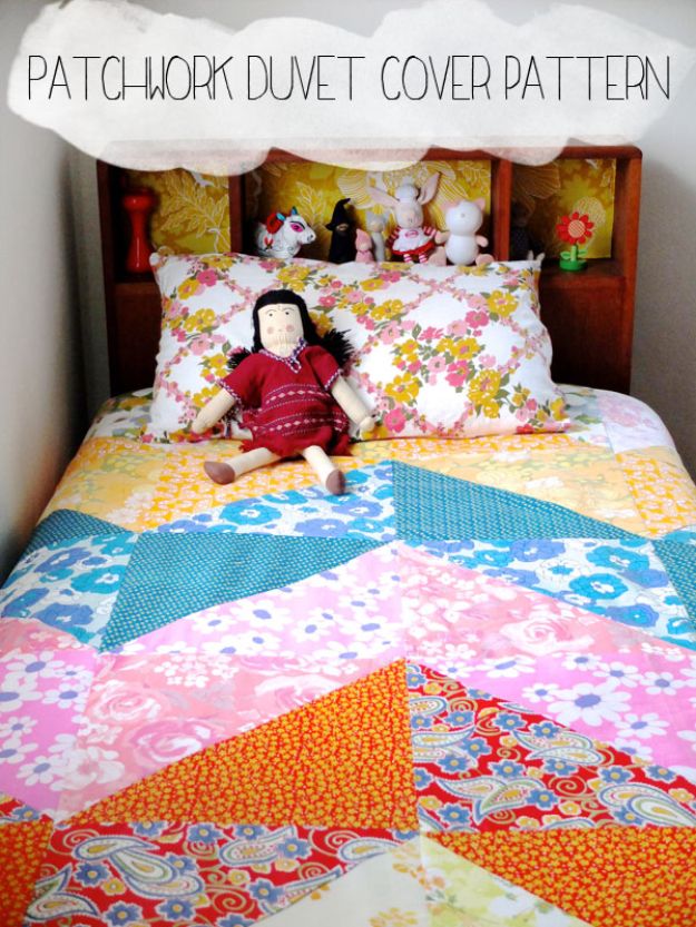 Easy Quilt Ideas for Beginners - Patchwork Duvet Cover - Free Quilt Patterns and Simple Projects With Fat Quarters - How to Make Baby Blankets, Table Runners, Jelly Rolls