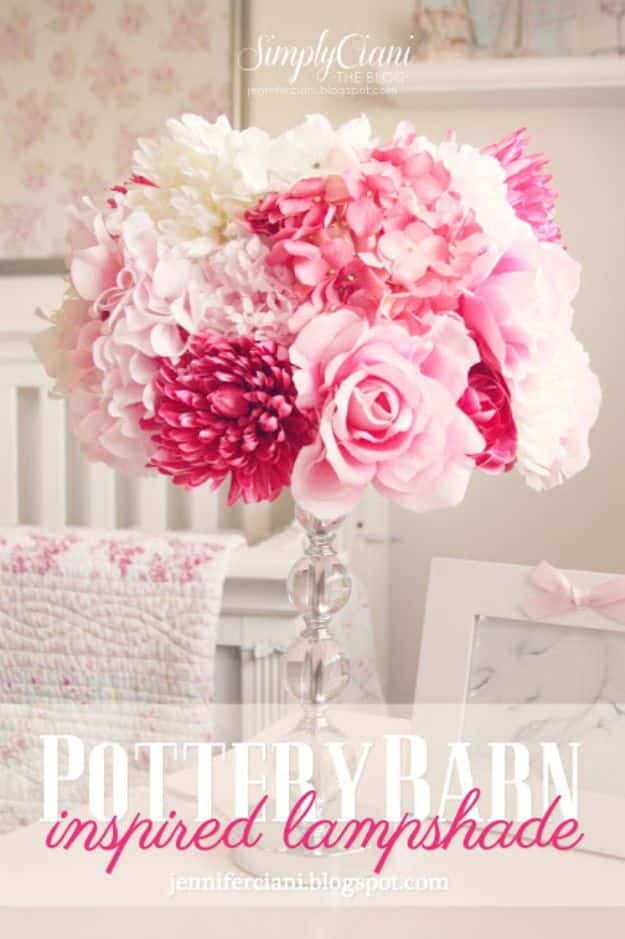 DIY Bedroom Decor Ideas - Pottery Barn Inspired Lampshade - Easy Room Decor Projects for The Home - Cheap Farmhouse Crafts, Wall Art Idea, Bed and Bedding, Furniture