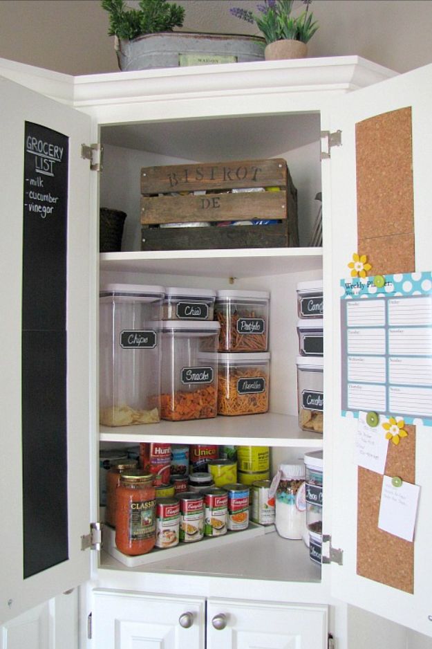 DIY Pantry Organizing Ideas - Small Pantry Organization - Easy Organization for the Kitchen Pantry - Cheap Shelving and Storage Jars, Labels, Containers, Baskets to Organize Cans and Food, Spices