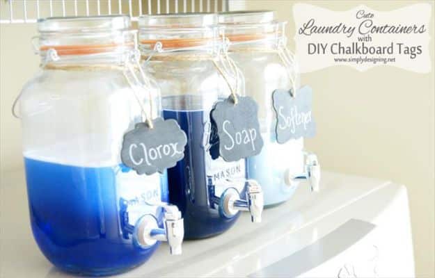 DIY Soap Dispensers - Soap Dispenser With Chalkboard Tags - Easy Soap Dispenser Ideas to Make for Kitchen, Bathroom - Mason Jar Idea, Cute Crafts to Make and Sell, Kids Bath Decor