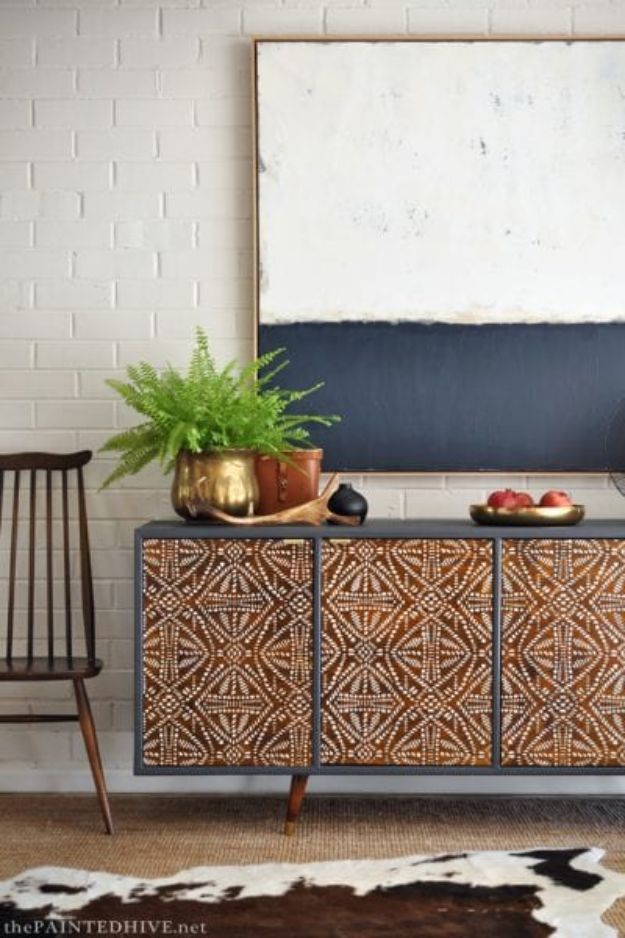 DIY Bedroom Decor Ideas - Tribal Sideboard - Easy Room Decor Projects for The Home - Cheap Farmhouse Crafts, Wall Art Idea, Bed and Bedding, Furniture