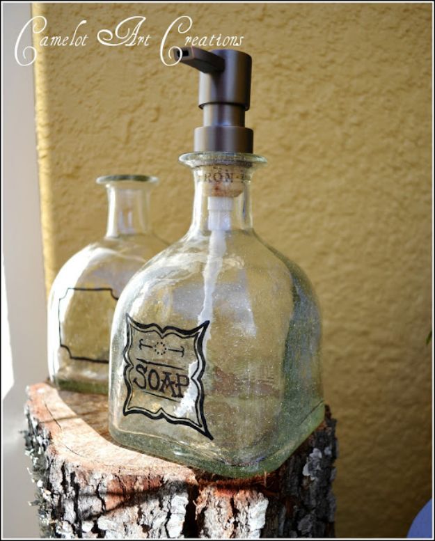 DIY Soap Dispensers - Up-Cycled Patron Bottles Soap Dispensers - Easy Soap Dispenser Ideas to Make for Kitchen, Bathroom - Mason Jar Idea, Cute Crafts to Make and Sell, Kids Bath Decor