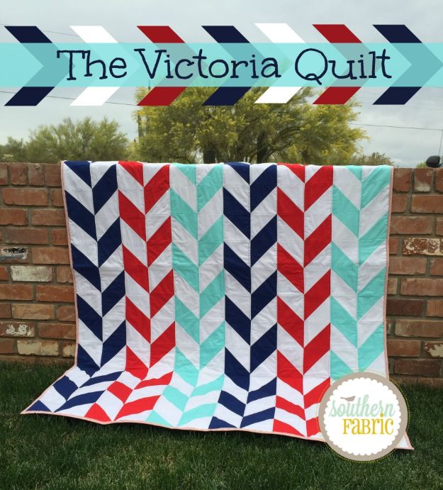 Easy Quilt Ideas for Beginners - Victoria Quilt - Free Quilt Patterns and Simple Projects With Fat Quarters - How to Make Baby Blankets, Table Runners, Jelly Rolls