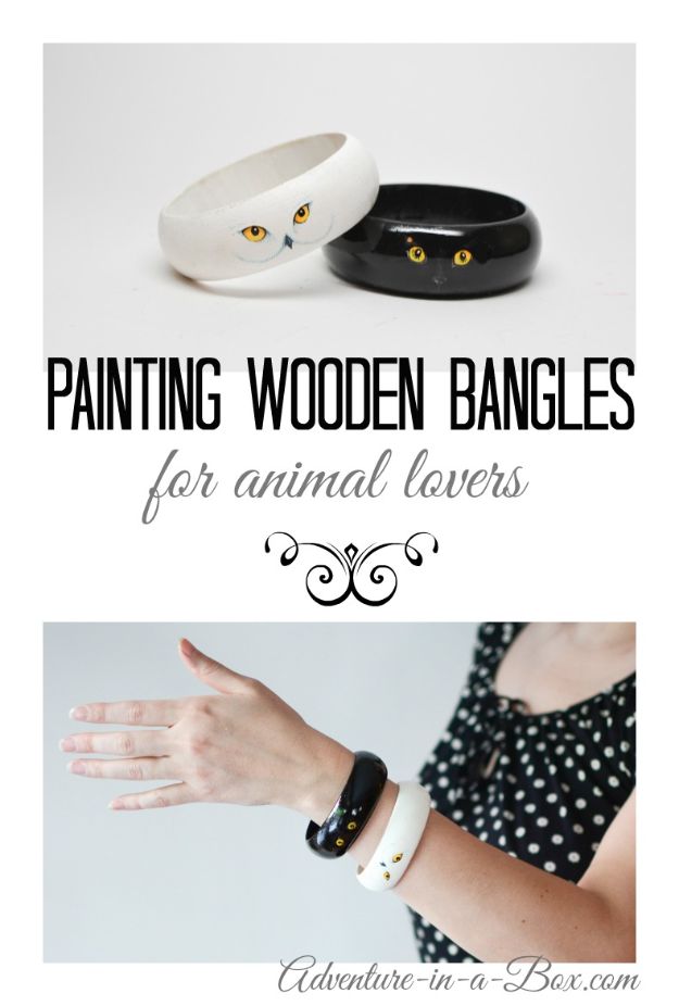 Fun DIY Ideas for Adults - Wooden Bangles for Animal Lovers - Easy Crafts and Gift Ideas , Cool Projects That Are Fun to Make - Crafts Idea for Men and Women 