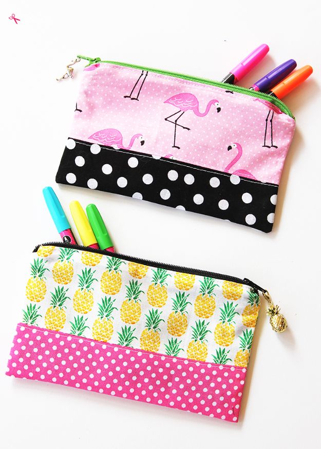 Sewing Projects to Sell Online- Zipper Pencil Pouch - Easy Things to Sew and Sell on Etsy and Online Shops - DIY Sewing Crafts With Free Pattern and Tutorial