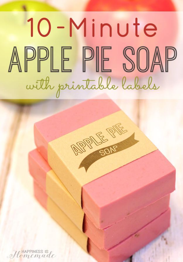 DIY Apple Crafts | 10-Minute Apple Pie Soap - Cute and Easy DIY Ideas With Apples - Painting, Mason Jars, Home Decor